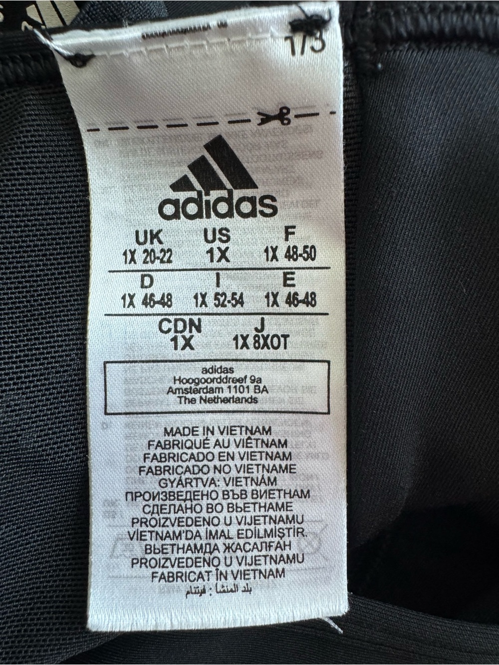 adidas Black Racerback Training Sports Bra Women’s Size 1X - Picture 6 of 6